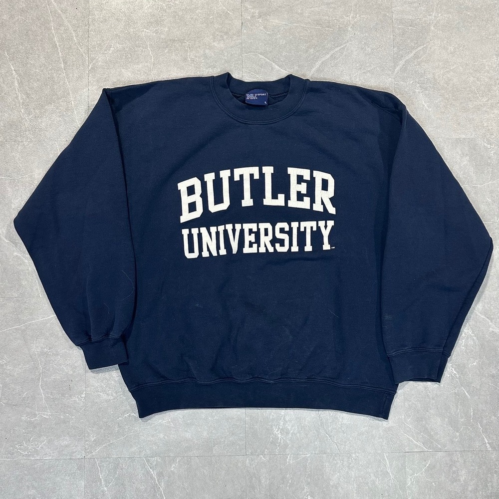 MV Sport Butler University Sweatshirt Mens Large Navy Blue Collegiate Crewneck